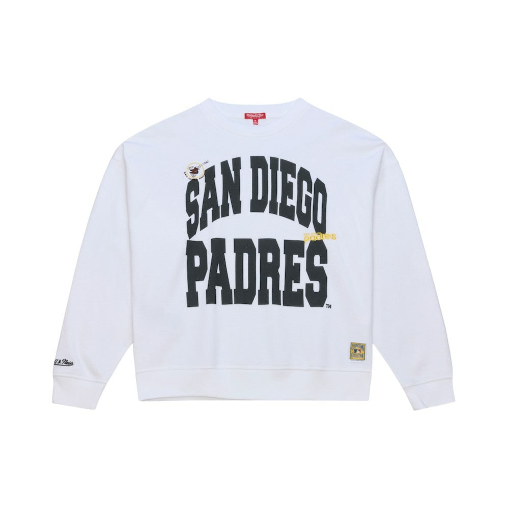 San Diego Padres Women's Oversized Cooperstown Sweatshirt White