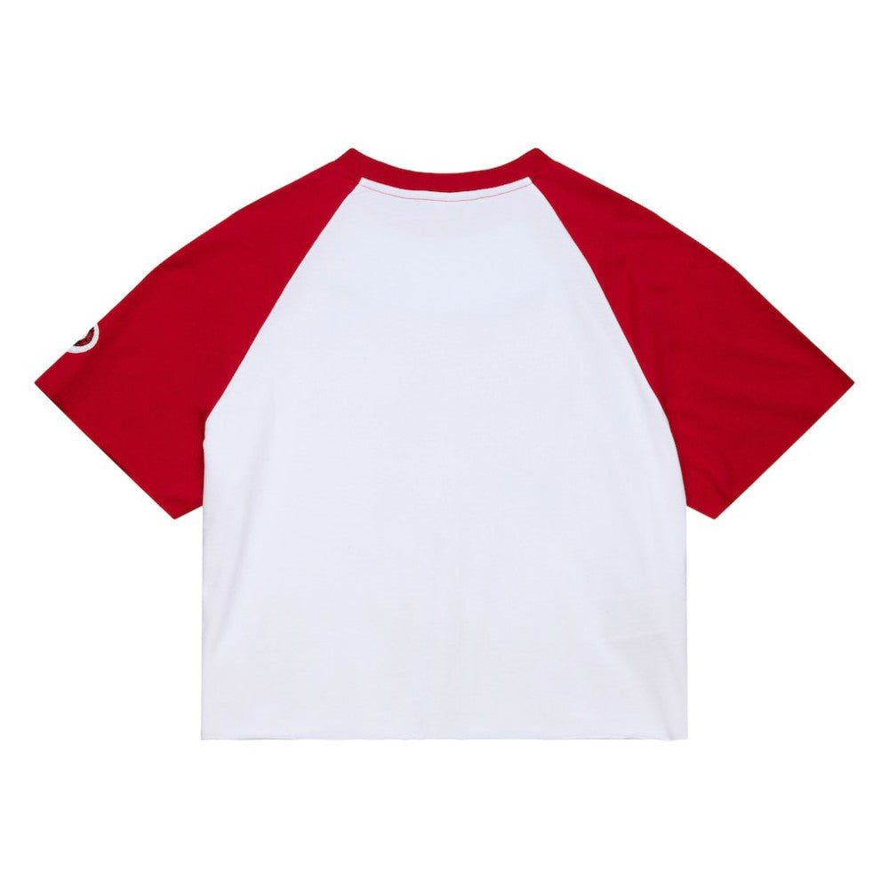 Philadelphia Phillies Women's Cropped Raglan Boxy T-Shirt White