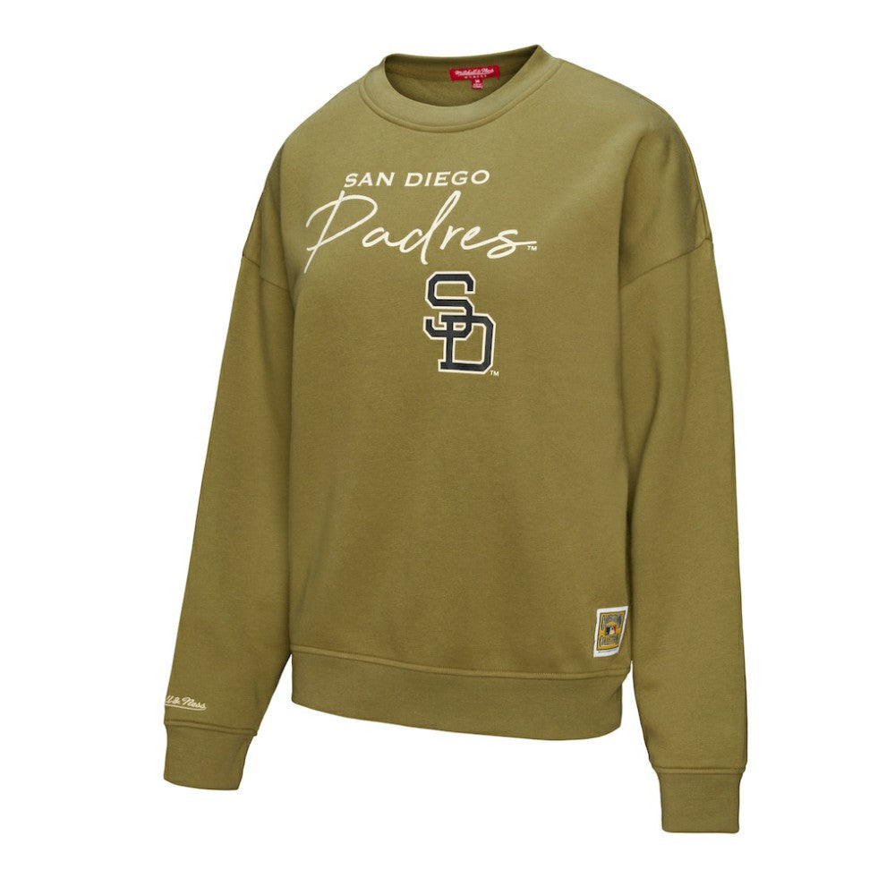 San Diego Padres Women's Oversized Crewneck Sweatshirt Olive