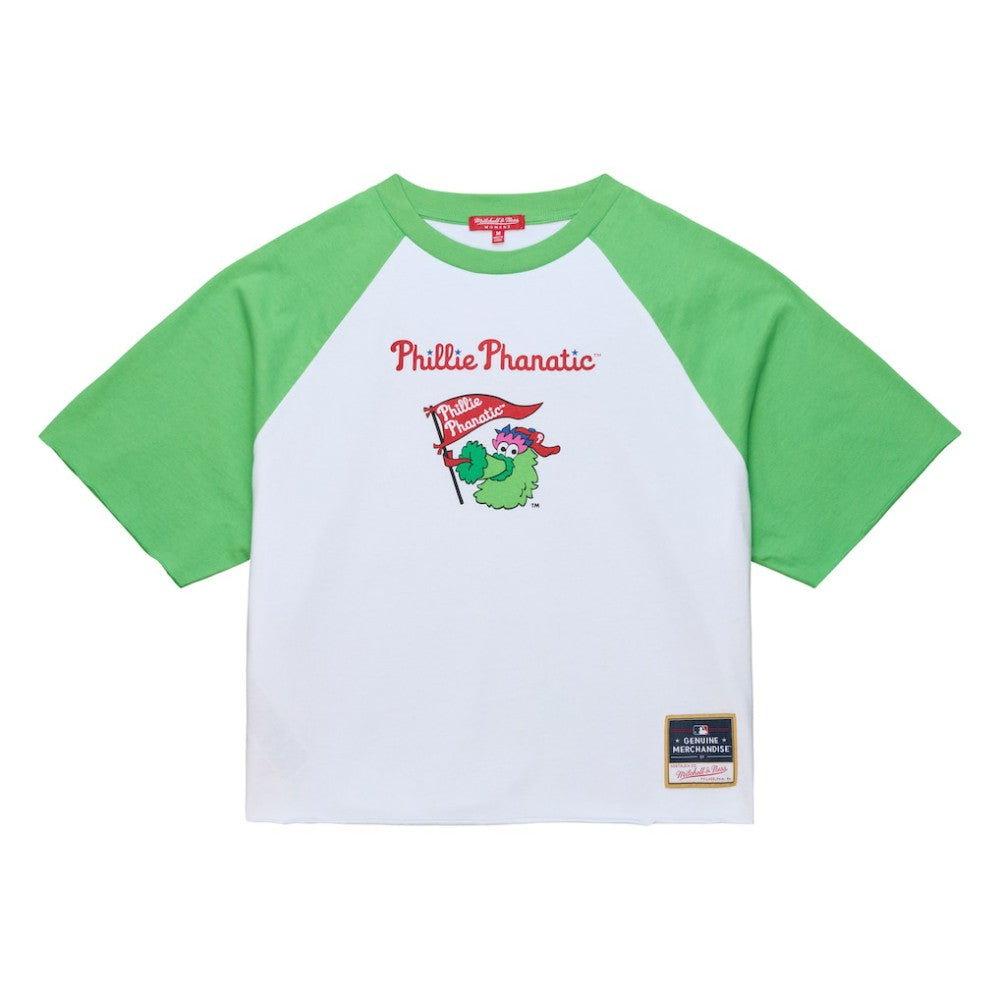 Philadelphia Phillies Women's Cropped Raglan Mascot Boxy T-Shirt White