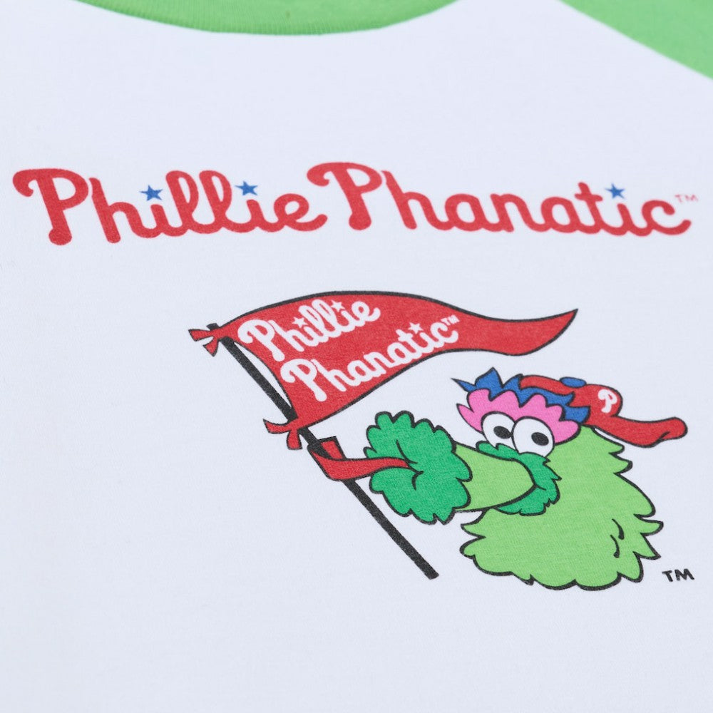 Philadelphia Phillies Women's Cropped Raglan Mascot Boxy T-Shirt White