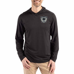 Las Vegas Raiders Cutter & Buck Coastline Epic Comfort Eco Recycled Long Sleeve Hoodie T-Shirt - Black for sale