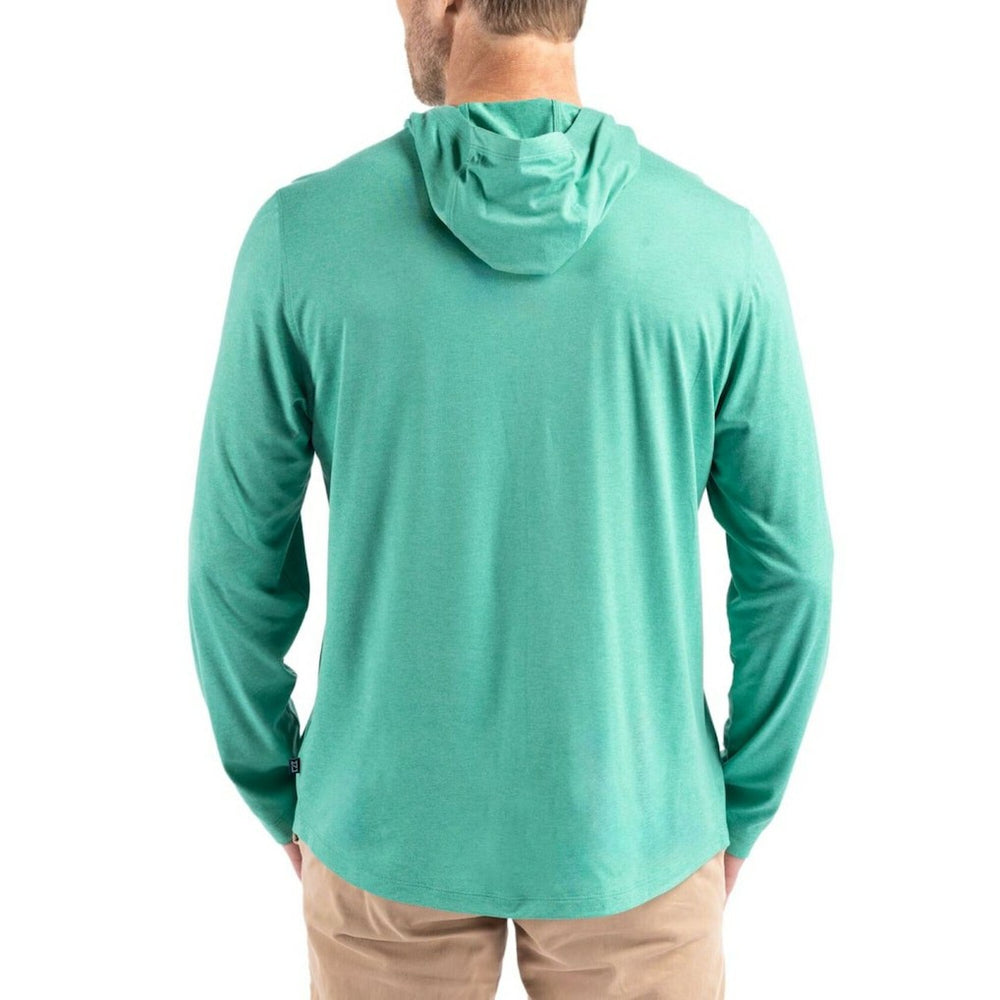 Philadelphia Eagles Cutter & Buck Coastline Epic Comfort Eco Recycled Long Sleeve Hoodie T-Shirt - Kelly Green for sale