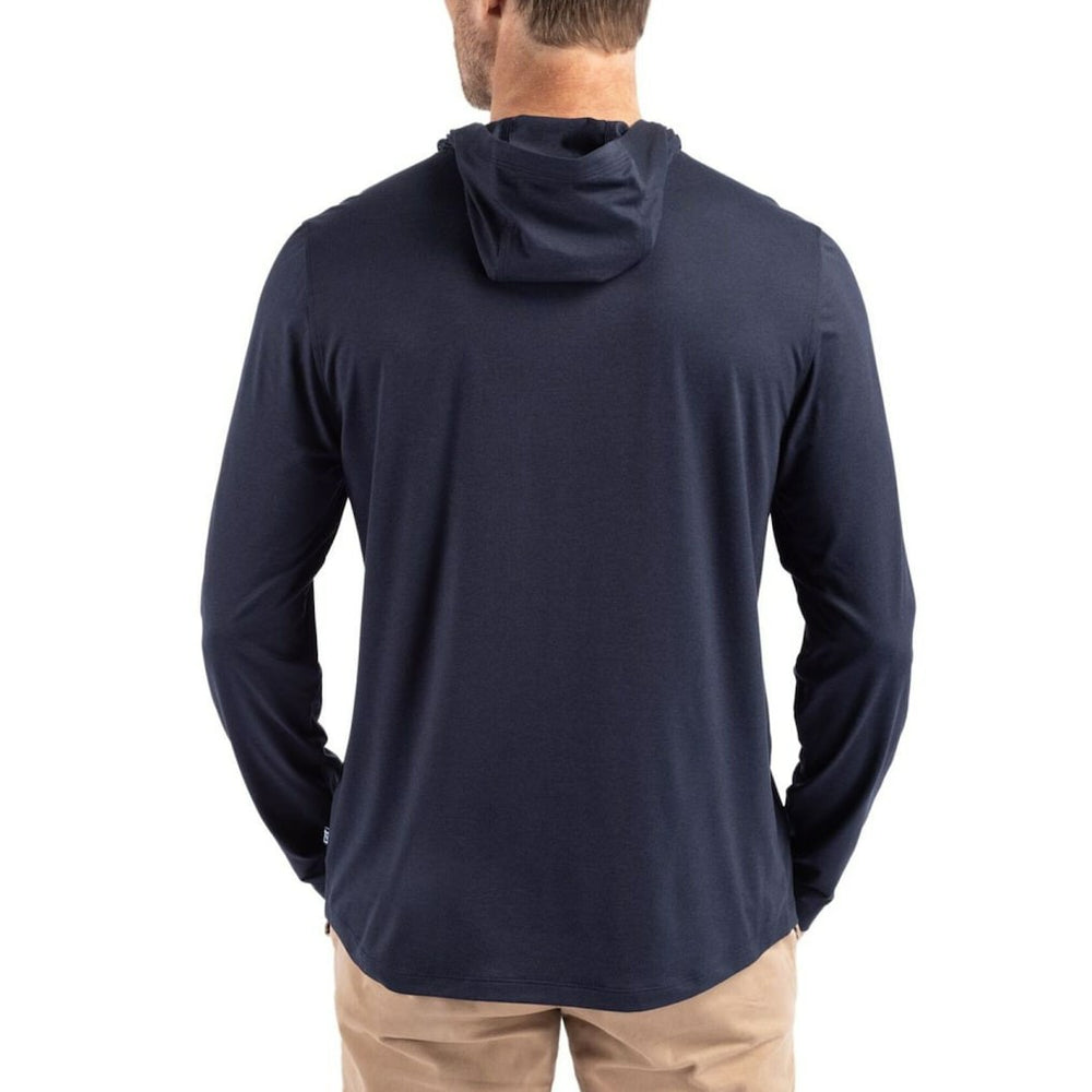 Chicago Bears Cutter & Buck Coastline Epic Comfort Eco Recycled Long Sleeve Hoodie T-Shirt - Navy cheap