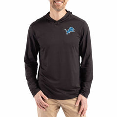 Detroit Lions Cutter & Buck Coastline Epic Comfort Eco Recycled Long Sleeve Hoodie T-Shirt - Black cheap