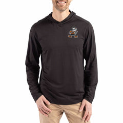 Cleveland Browns Cutter & Buck Coastline Epic Comfort Eco Recycled Long Sleeve Hoodie T-Shirt - Black sale