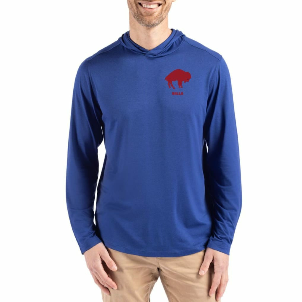 Buffalo Bills Cutter & Buck Coastline Epic Comfort Eco Recycled Long Sleeve Hoodie T-Shirt - Blue cheap