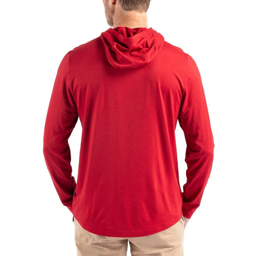 Kansas City Chiefs Cutter & Buck Americana Coastline Epic Comfort Eco Recycled Long Sleeve Hoodie T-Shirt - Red for sale