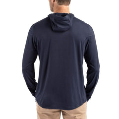 Miami Dolphins Cutter & Buck Americana Coastline Epic Comfort Eco Recycled Long Sleeve Hoodie T-Shirt - Navy discount