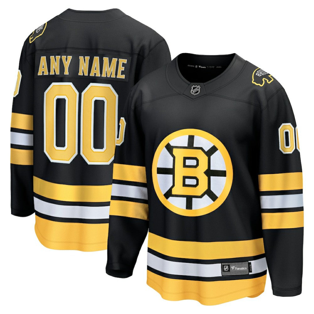 Boston Bruins Fanatics Home Breakaway Custom Jersey - Black Jerseys
