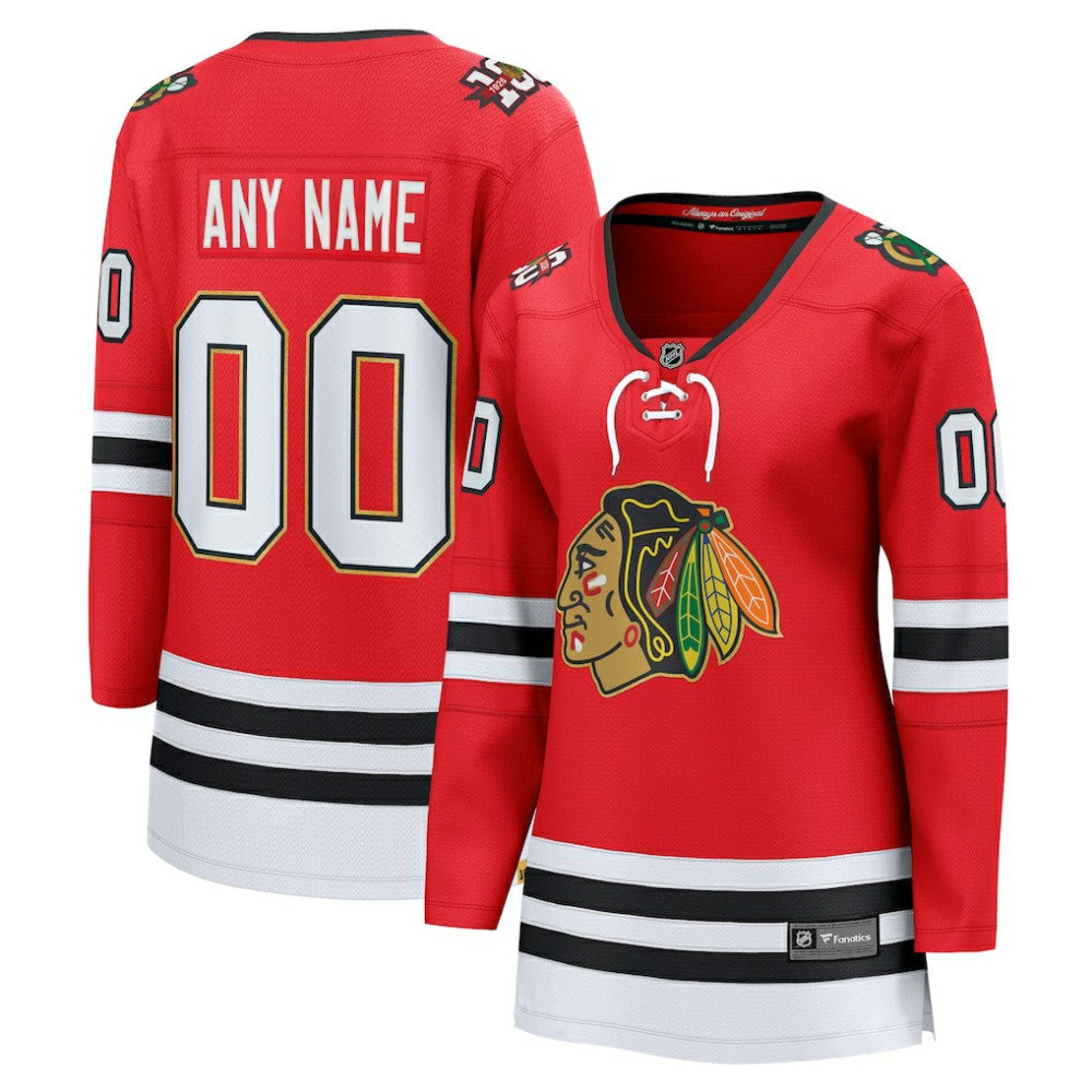 Chicago Blackhawks Fanatics Women's Centennial Breakaway Custom Jersey - Red Jerseys