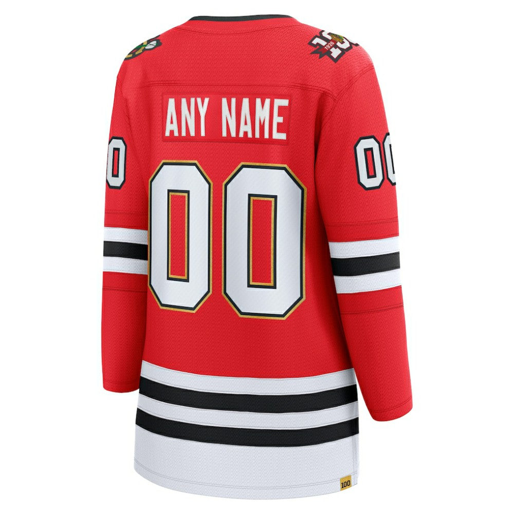 Chicago Blackhawks Fanatics Women's Centennial Breakaway Custom Jersey - Red Jerseys