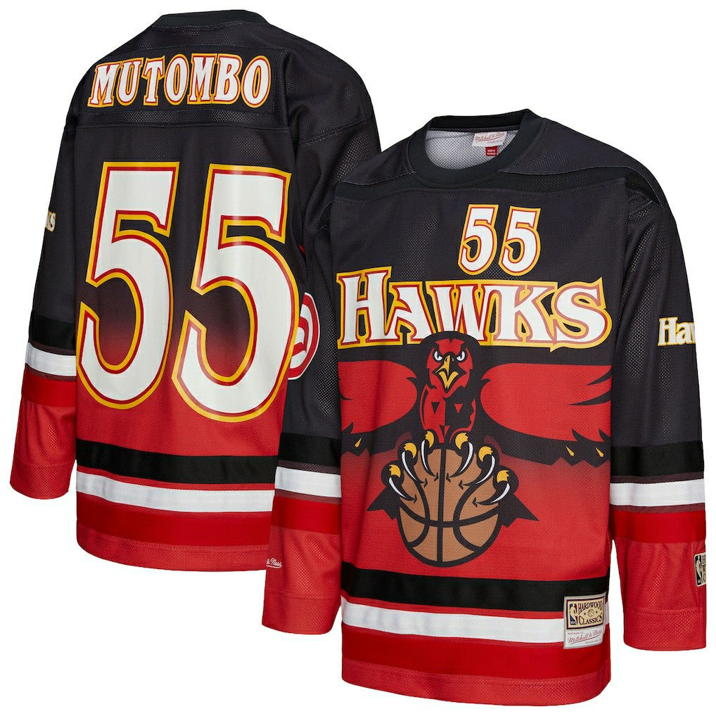 Dikembe Mutombo Atlanta Hawks Unisex Maxxed Out Fashion Hockey Jersey - Red cheap
