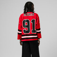 Dennis Rodman Chicago Bulls Unisex Maxxed Out Fashion Hockey Jersey sale - Red outlet