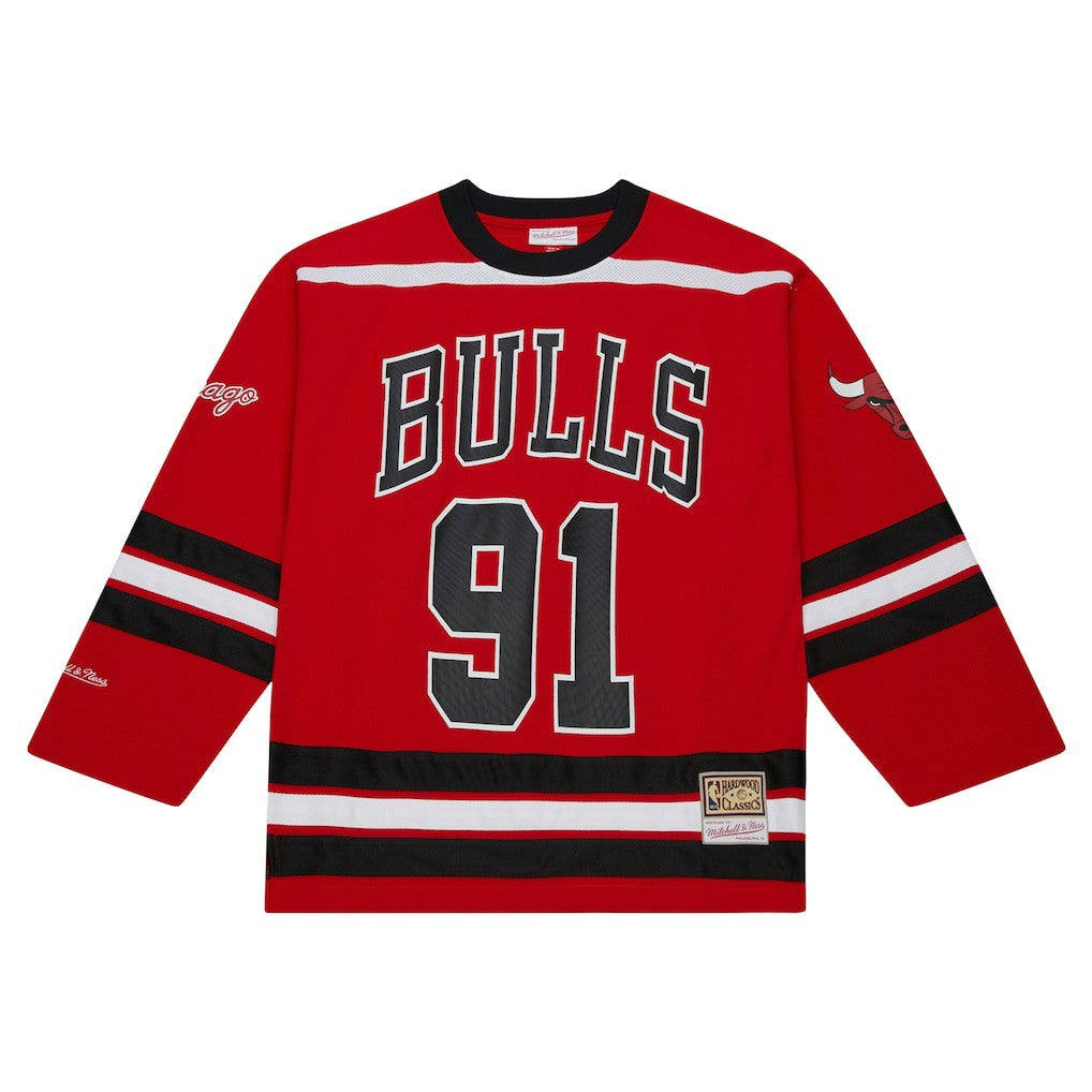 Dennis Rodman Chicago Bulls Unisex Maxxed Out Fashion Hockey Jersey sale - Red outlet