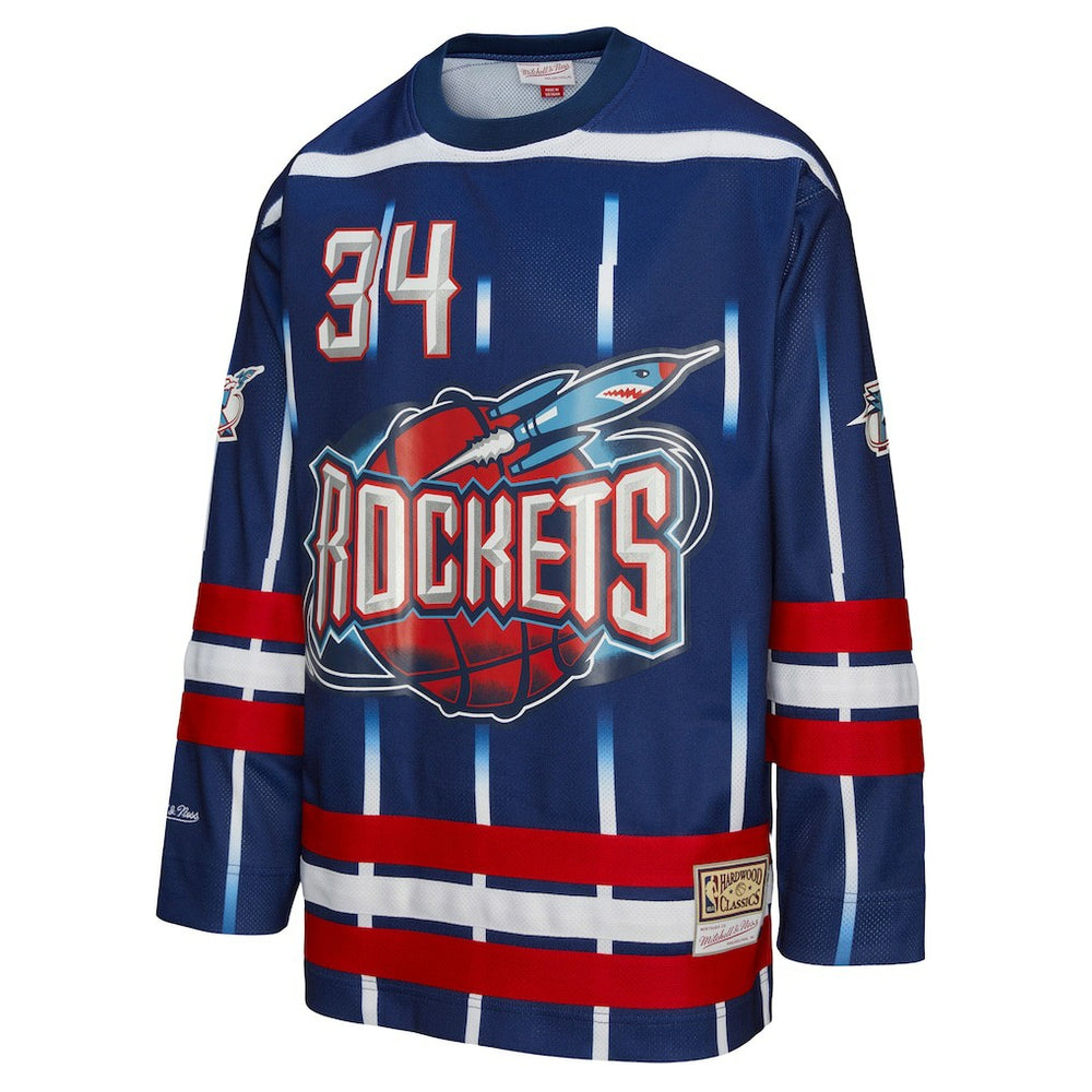 Hakeem Olajuwon Houston Rockets Unisex Maxxed Out Fashion Hockey Jersey - Navy for sale