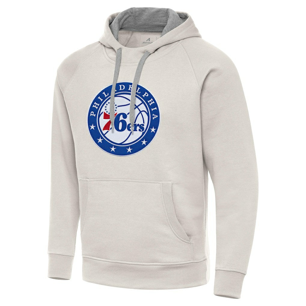 Philadelphia 76ers Antigua Big Logo Victory Pullover Hoodie - Cream online