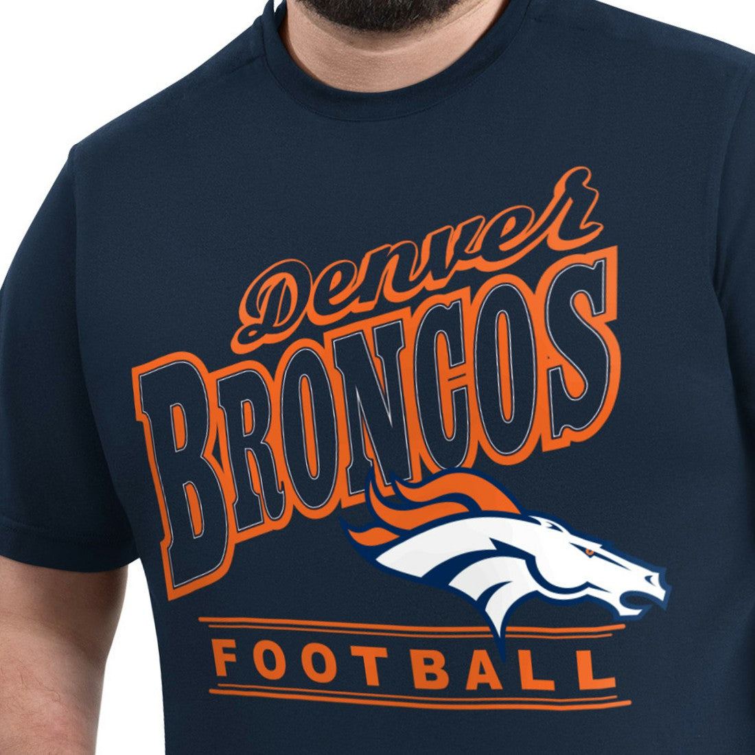 Denver Broncos G-III Sports by Carl Banks Adaptive Headliner Graphic T-Shirt - Navy for sale