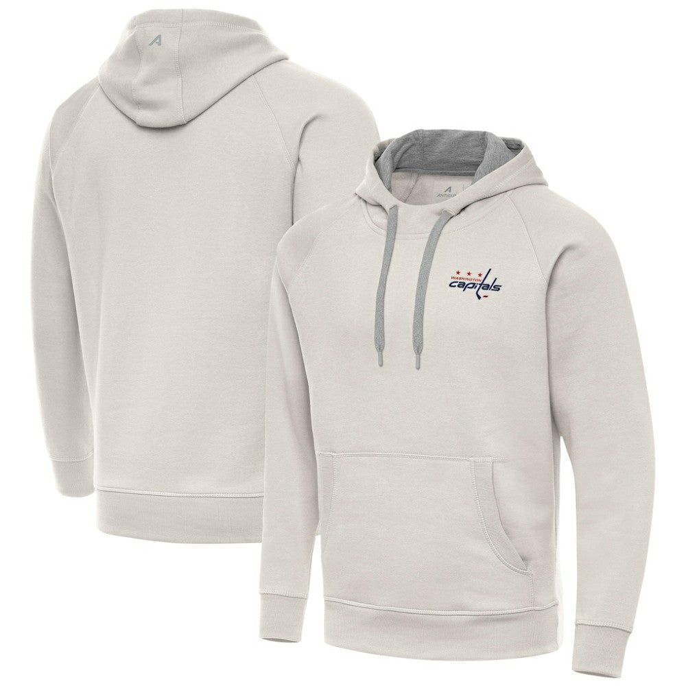 Washington Capitals Antigua Victory Pullover Hoodie - Cream Hoodies