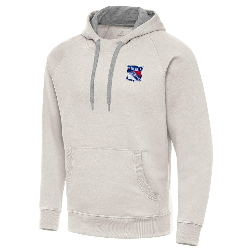 New York Rangers Antigua Victory Pullover Hoodie - Cream Hoodies