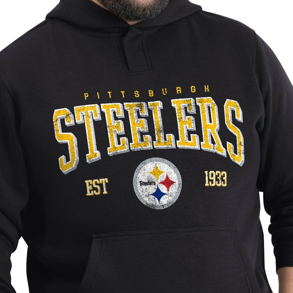 Pittsburgh Steelers G-III Sports by Carl Banks Adaptive Team Spirit Graphic Fleece Pullover Hoodie - Black online