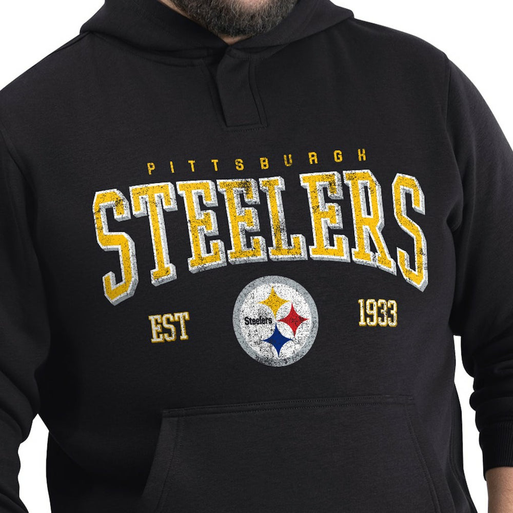 Pittsburgh Steelers G-III Sports by Carl Banks Adaptive Team Spirit Graphic Fleece Pullover Hoodie - Black online