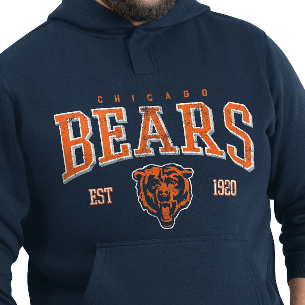 Chicago Bears G-III Sports by Carl Banks Adaptive Team Spirit Graphic Fleece Pullover Hoodie - Navy cheap