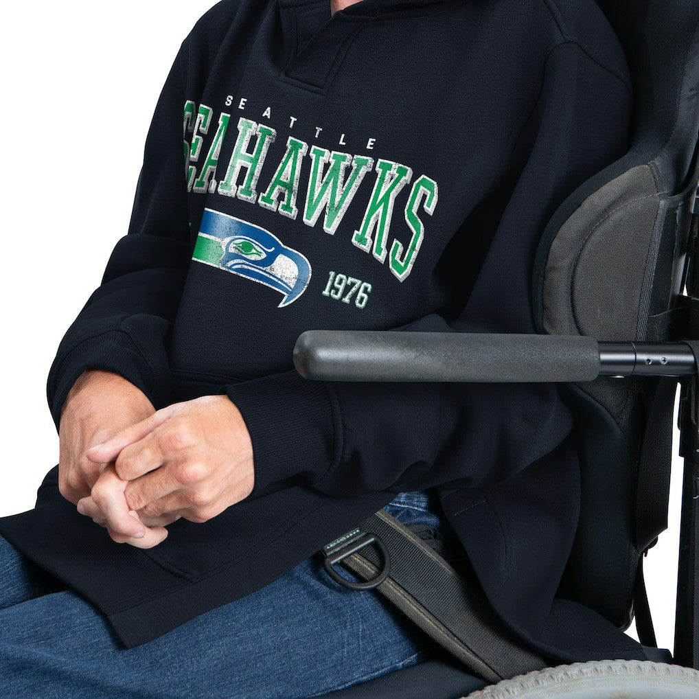 Seattle Seahawks G-III Sports by Carl Banks Adaptive Team Spirit Graphic Fleece Pullover Hoodie - College Navy for sale