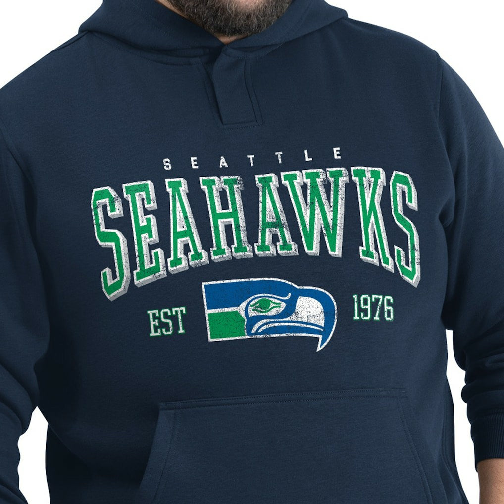 Seattle Seahawks G-III Sports by Carl Banks Adaptive Team Spirit Graphic Fleece Pullover Hoodie - College Navy for sale
