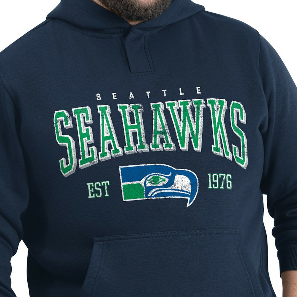 Seattle Seahawks G-III Sports by Carl Banks Adaptive Team Spirit Graphic Fleece Pullover Hoodie - College Navy for sale