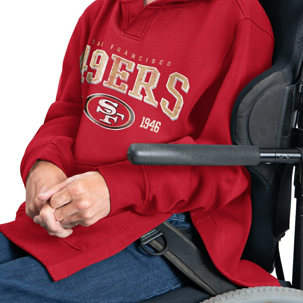 San Francisco 49ers G-III Sports by Carl Banks Adaptive Team Spirit Graphic Fleece Pullover Hoodie - Scarlet for sale