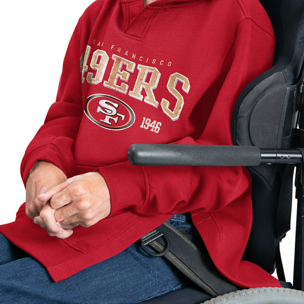 San Francisco 49ers G-III Sports by Carl Banks Adaptive Team Spirit Graphic Fleece Pullover Hoodie - Scarlet for sale