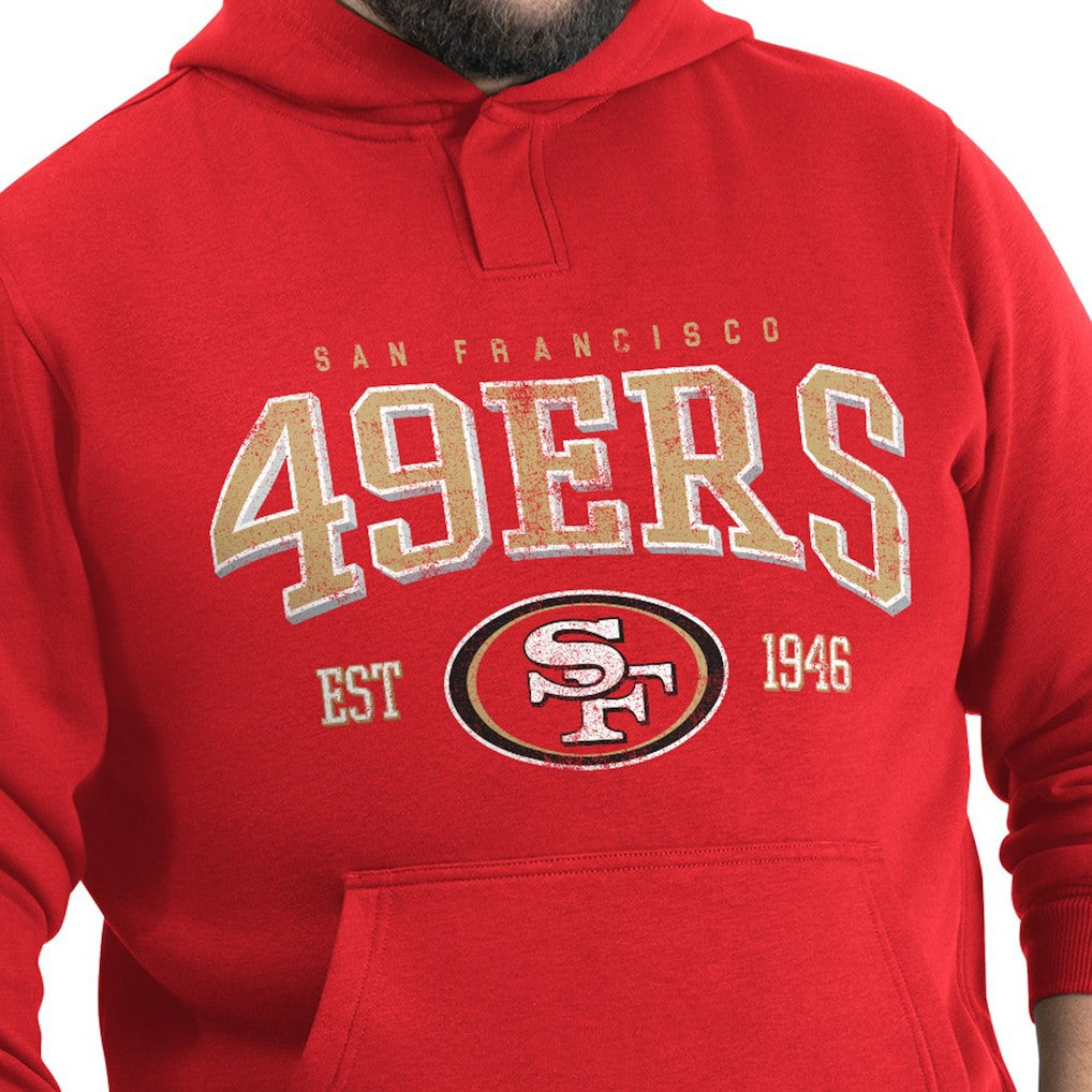 San Francisco 49ers G-III Sports by Carl Banks Adaptive Team Spirit Graphic Fleece Pullover Hoodie - Scarlet for sale