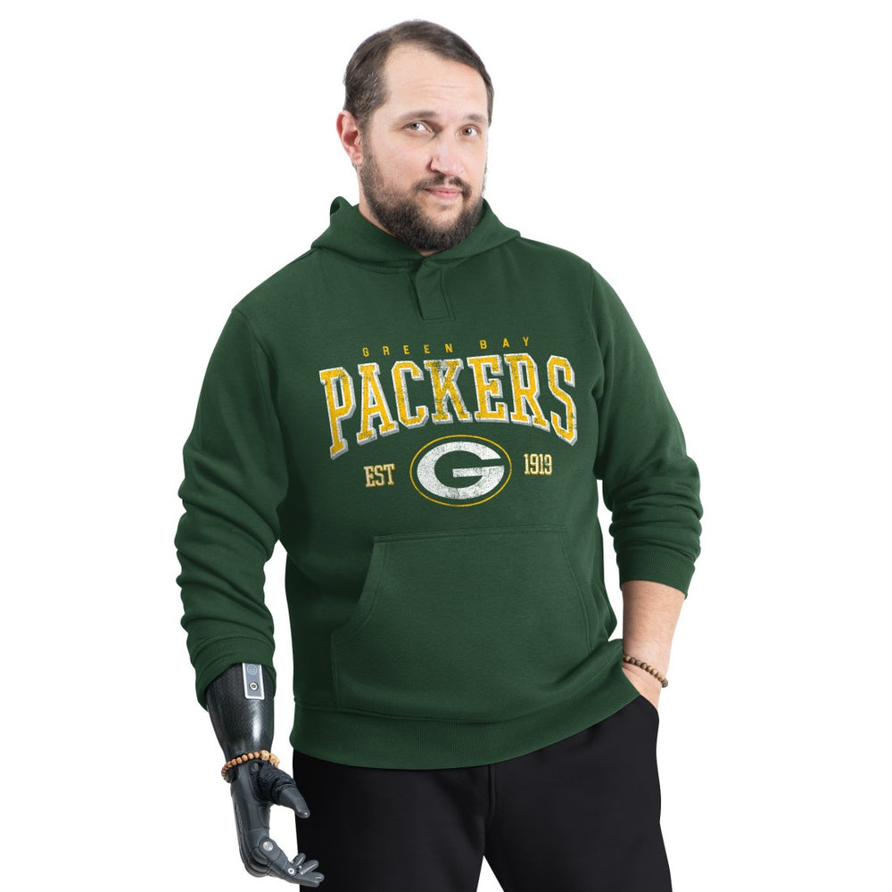 Green Bay Packers G-III Sports by Carl Banks Adaptive Team Spirit Graphic Fleece Pullover Hoodie - Green on sale