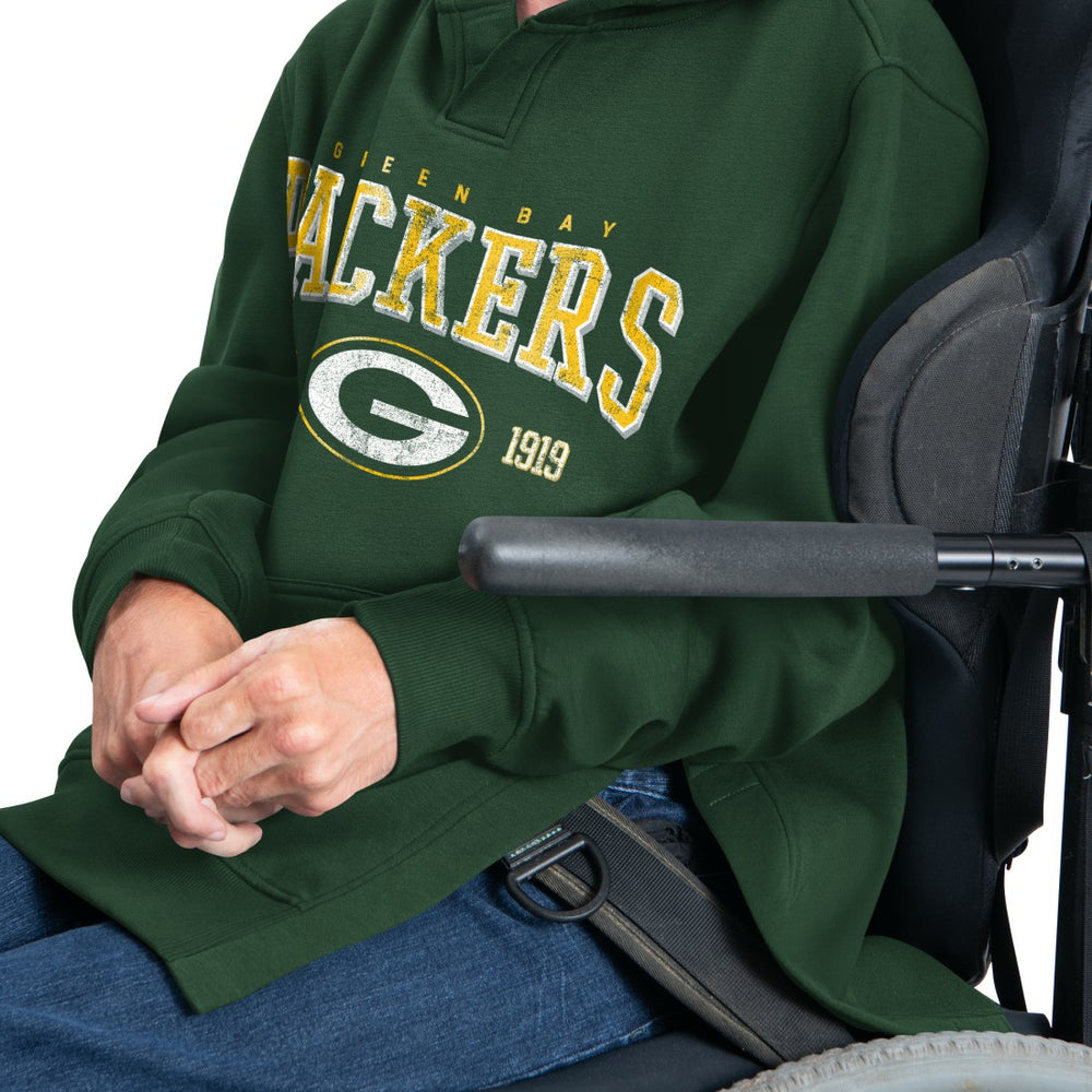 Green Bay Packers G-III Sports by Carl Banks Adaptive Team Spirit Graphic Fleece Pullover Hoodie - Green on sale