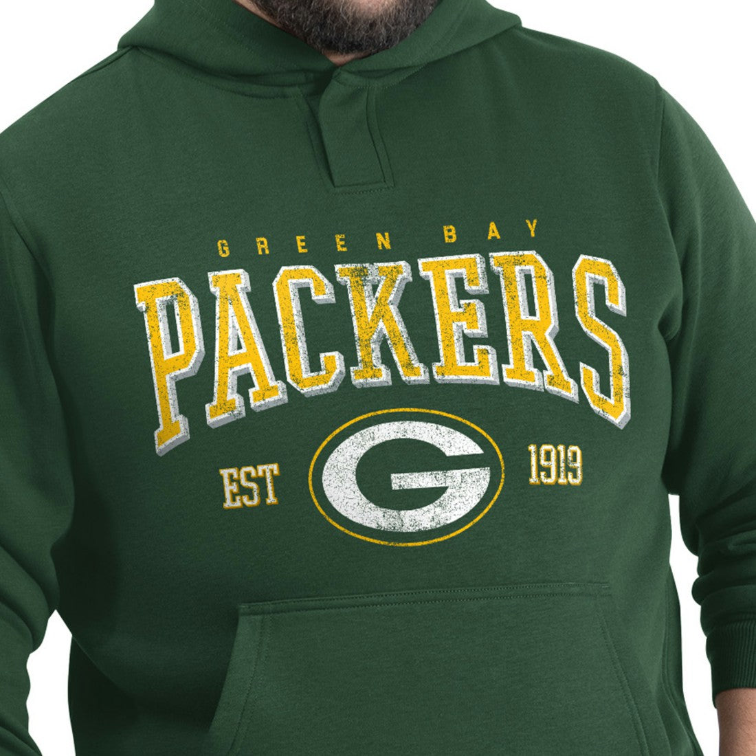 Green Bay Packers G-III Sports by Carl Banks Adaptive Team Spirit Graphic Fleece Pullover Hoodie - Green on sale