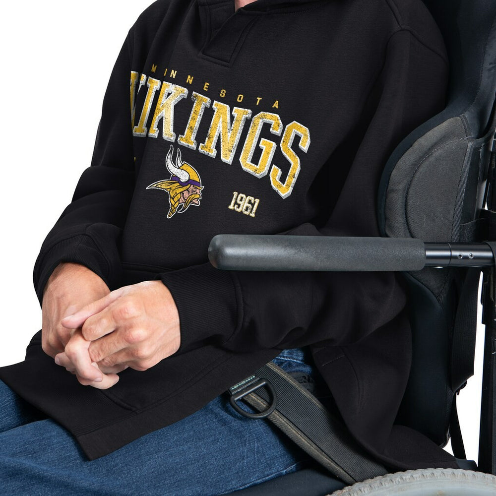 Minnesota Vikings G-III Sports by Carl Banks Adaptive Team Spirit Graphic Fleece Pullover Hoodie - Black outlet