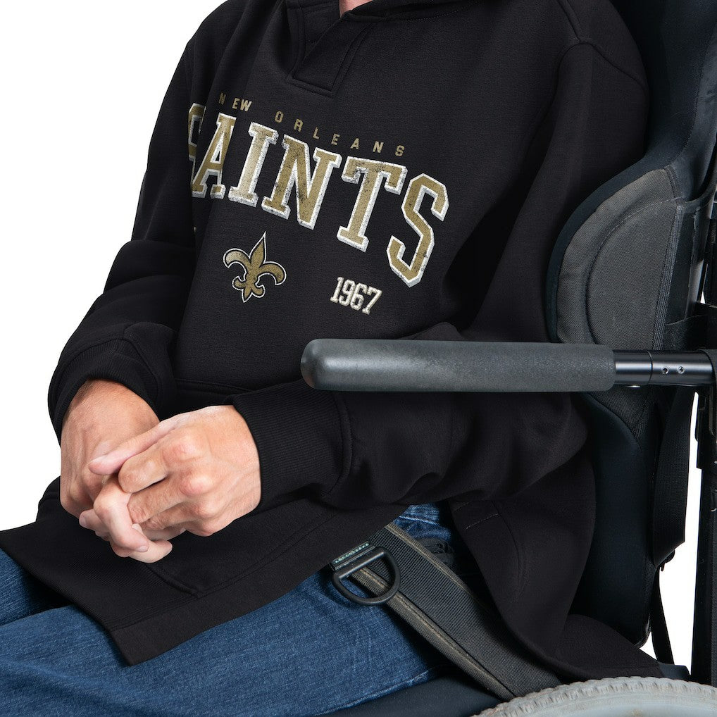 New Orleans Saints G-III Sports by Carl Banks Adaptive Team Spirit Graphic Fleece Pullover Hoodie - Black for sale