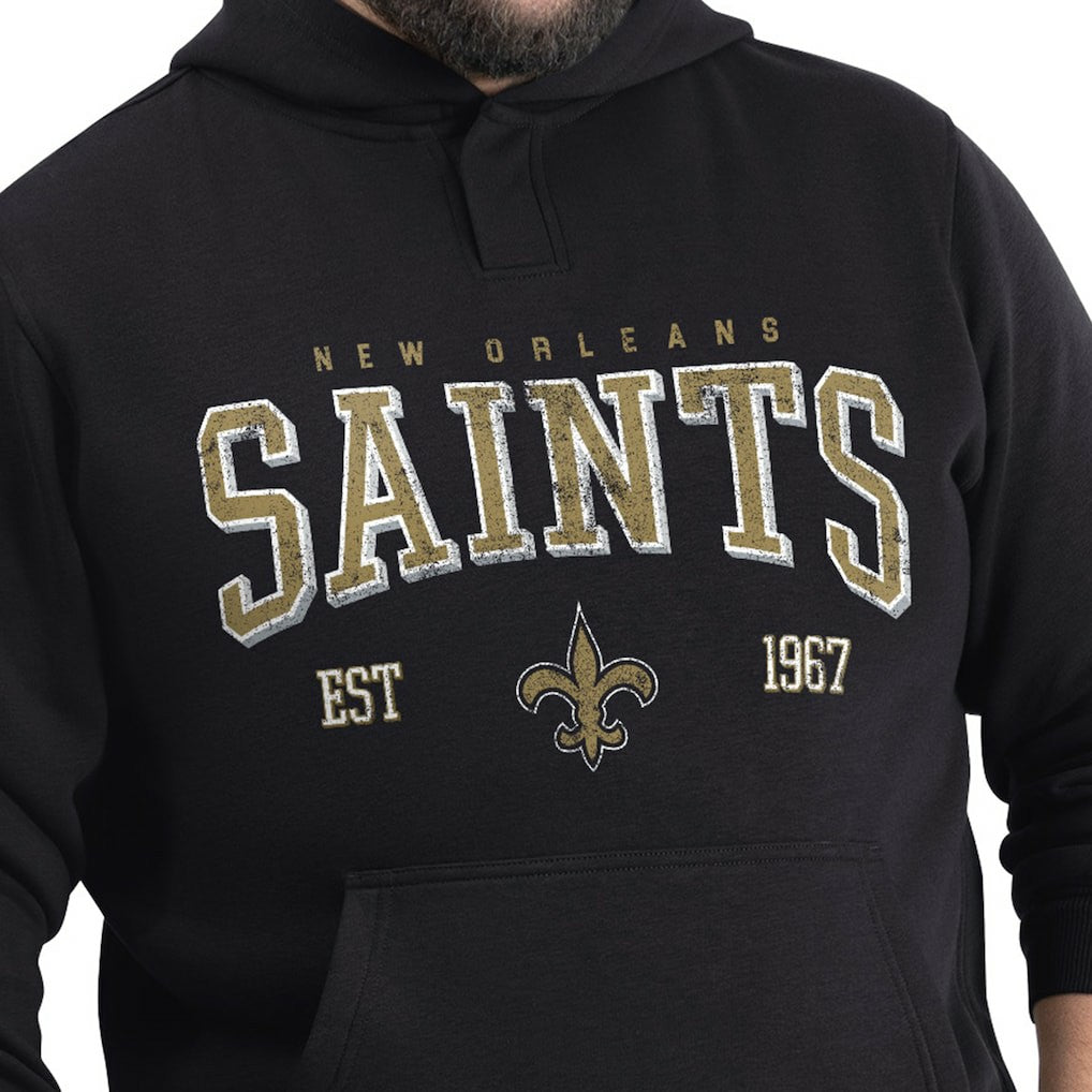 New Orleans Saints G-III Sports by Carl Banks Adaptive Team Spirit Graphic Fleece Pullover Hoodie - Black for sale