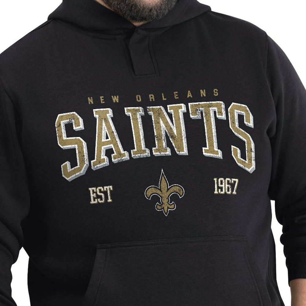 New Orleans Saints G-III Sports by Carl Banks Adaptive Team Spirit Graphic Fleece Pullover Hoodie - Black for sale