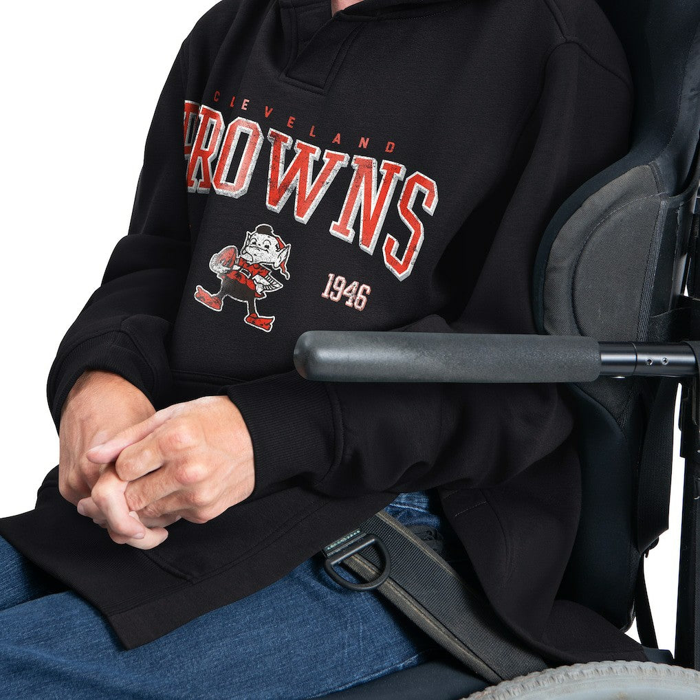 Cleveland Browns G-III Sports by Carl Banks Adaptive Team Spirit Graphic Fleece Pullover Hoodie - Black cheap