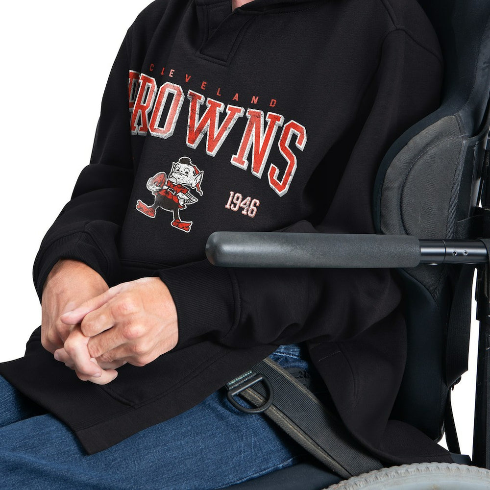 Cleveland Browns G-III Sports by Carl Banks Adaptive Team Spirit Graphic Fleece Pullover Hoodie - Black cheap