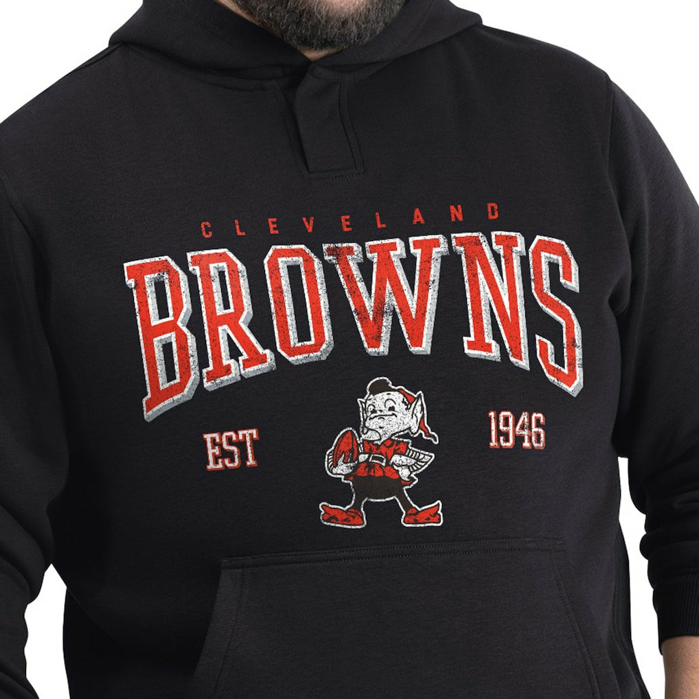 Cleveland Browns G-III Sports by Carl Banks Adaptive Team Spirit Graphic Fleece Pullover Hoodie - Black cheap