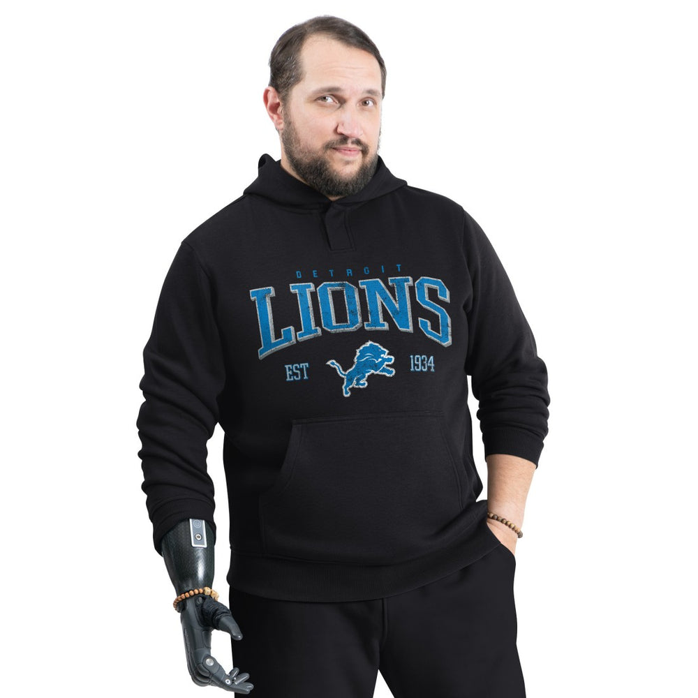 Detroit Lions G-III Sports by Carl Banks Adaptive Team Spirit Graphic Fleece Pullover Hoodie - Black sale