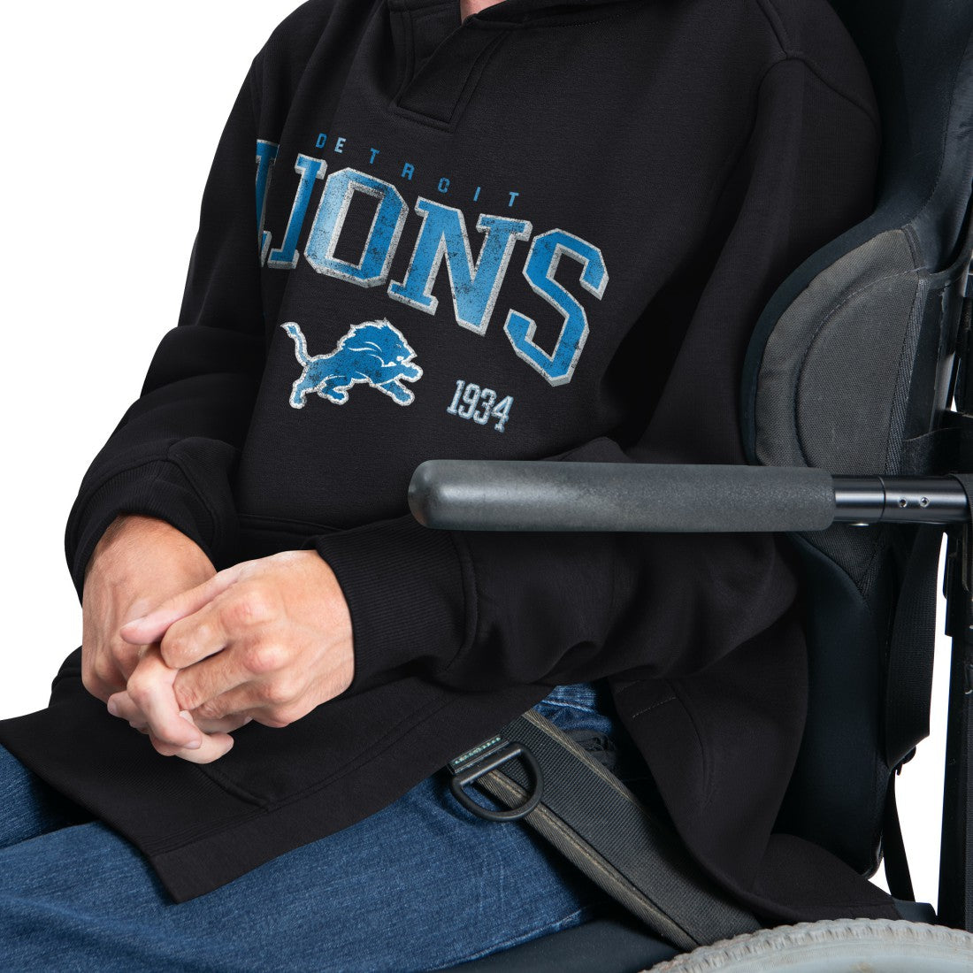 Detroit Lions G-III Sports by Carl Banks Adaptive Team Spirit Graphic Fleece Pullover Hoodie - Black sale