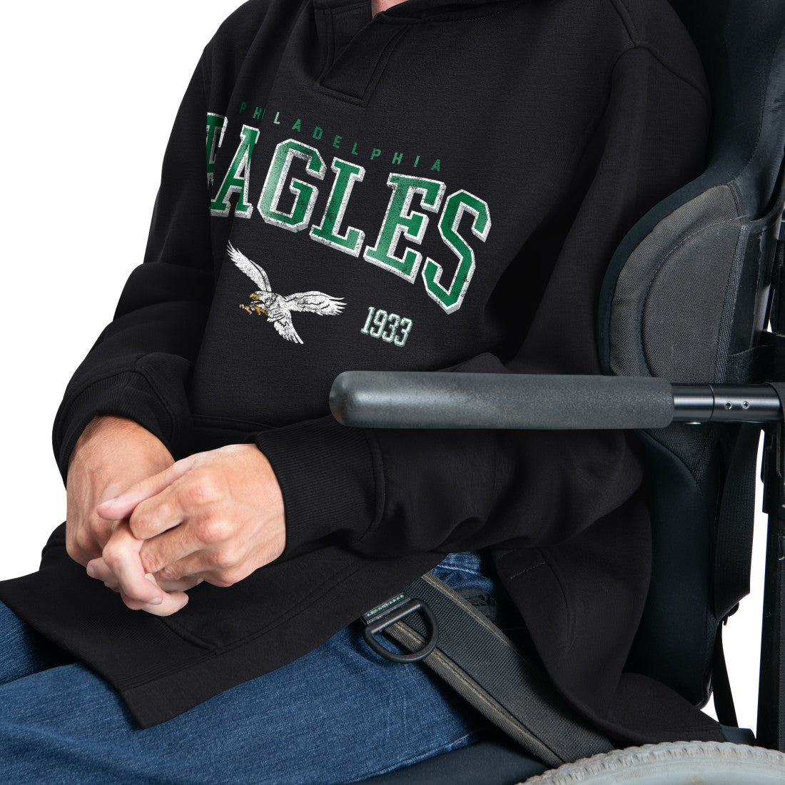 Philadelphia Eagles G-III Sports by Carl Banks Adaptive Team Spirit Graphic Fleece Pullover Hoodie - Black sale