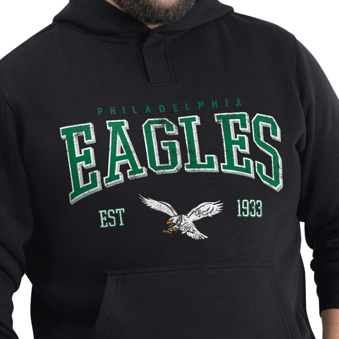 Philadelphia Eagles G-III Sports by Carl Banks Adaptive Team Spirit Graphic Fleece Pullover Hoodie - Black sale