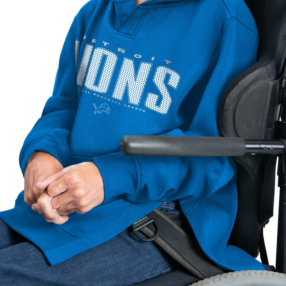 Detroit Lions G-III Sports by Carl Banks Adaptive Mesh Effect Team Graphic Fleece Pullover Hoodie - Royal discount