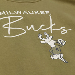Milwaukee Bucks Women's Lightweight Script Sweatshirt - Olive sale
