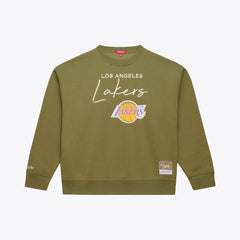 Los Angeles Lakers Women's Lightweight Script Sweatshirt - Olive outlet